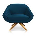 Poltrona Giovana Suede Azul Marinho