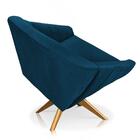 Poltrona Giovana Suede Azul Marinho