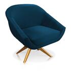 Poltrona Giovana Suede Azul Marinho