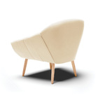 Poltrona Giovana Suede Bege Pés Palito Natural D03 - D'rossi