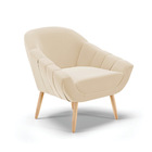 Poltrona Giovana Suede Bege Pés Palito Natural D03 - D'rossi