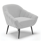 Poltrona Giovana Suede Cinza Pés Palito De Ferro D03 - D'rossi