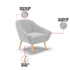 Poltrona Giovana Suede Cinza Pés Palito Natural D03 - D'rossi