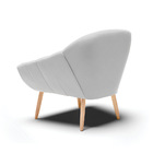 Poltrona Giovana Suede Cinza Pés Palito Natural D03 - D'rossi