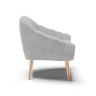 Poltrona Giovana Suede Cinza Pés Palito Natural - D'rossi