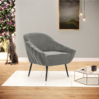 Poltrona Giovana Suede Grafite Pés Palito De Ferro D03 - D'ro