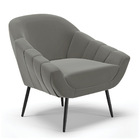 Poltrona Giovana Suede Grafite Pés Palito De Ferro D03 - D'ro