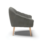 Poltrona Giovana Suede Grafite Pés Palito Natural - D'rossi