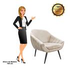 Poltrona Giovana Suede Pés Palito De Ferro D01 - D'rossi - Be