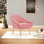 Poltrona Giovana Suede Pés Palito Natural D03 - D'rossi - Rose