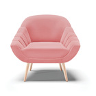 Poltrona Giovana Suede Pés Palito Natural D03 - D'rossi - Rose