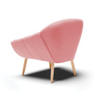 Poltrona Giovana Suede Rosê Pés Palito Natural D03 - D'rossi