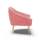 Poltrona Giovana Suede Rosê Pés Palito Natural D03 - D'rossi