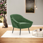 Poltrona Giovana Suede Verde Pés Palito De Ferro D03 - D'rossi