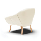 Poltrona Giovana Veludo Bege Pés Palito Natural D03 - D'rossi