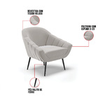 Poltrona Giovana Veludo Cinza Pés Palito De Ferro D03 - D'ros