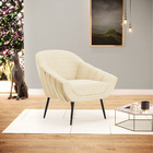 Poltrona Giovana Veludo Luxo Off White A129 Pés Palito De Fer