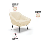 Poltrona Giovana Veludo Luxo Off White A129 Pés Palito De Fer