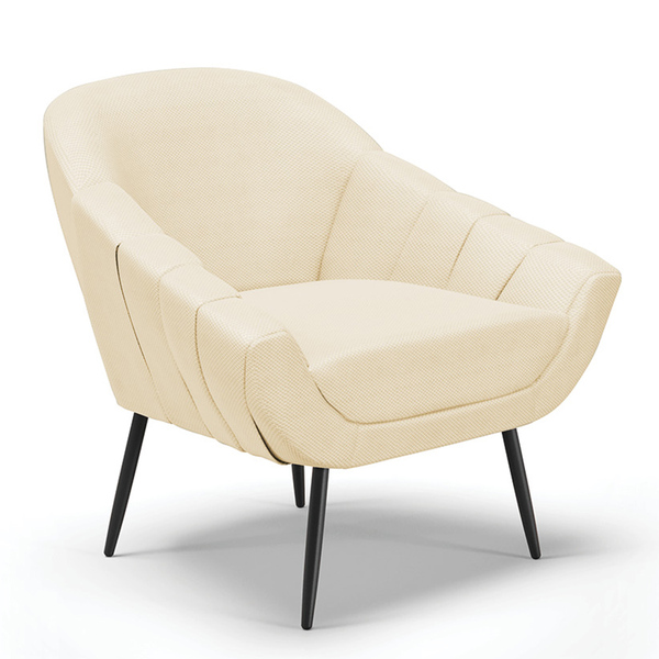 Poltrona Giovana Veludo Luxo Off White A129 Pés Palito De Fer