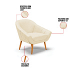 Poltrona Giovana Veludo Luxo Pés Palito Castanho - Indo Decor