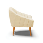 Poltrona Giovana Veludo Luxo Pés Palito Castanho - Indo Decor