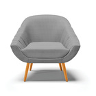 Poltrona Giovana Veludo Luxo Pés Palito Castanho - Indo Decor