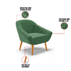 Poltrona Giovana Veludo Pés Palito Castanho D03 - D'rossi - V