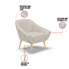 Poltrona Giovana Veludo Prata A130 Luxo Pés Palito Natural -