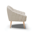 Poltrona Giovana Veludo Prata A130 Luxo Pés Palito Natural -