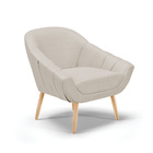 Poltrona Giovana Veludo Prata A130 Luxo Pés Palito Natural -