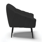 Poltrona Giovana Veludo Preto Pés Palito De Ferro D03 - D'ros