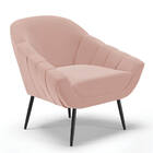 Poltrona Giovana Veludo Rosê Pés Palito De Ferro D03 - D'rossi
