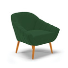 Poltrona Giovana Veludo Verde Pés Palito Castanho D03 - D'ros