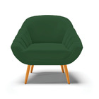 Poltrona Giovana Veludo Verde Pés Palito Castanho D03 - D'ros