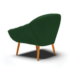 Poltrona Giovana Veludo Verde Pés Palito Castanho D03 - D'ros