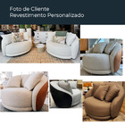 Poltrona Giratória 122cm Mercy Courino Caramelo - Sallar Home