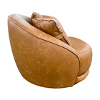 Poltrona Giratória 122cm Mercy Courino Caramelo - Sallar Home