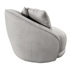 Poltrona Giratória 122cm Mercy Linho Cinza Claro - Sallar Home