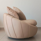 Poltrona Giratória 127cm Golden Courino Bege - Sallar Home