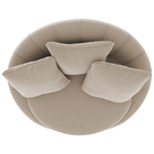 Poltrona Giratória 127cm Golden Veludo Bege - Sallar Home