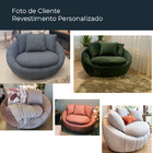 Poltrona Giratória 127cm Golden Veludo Cinza Claro - Sallar H