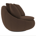 Poltrona Giratória 127cm Golden Veludo Marrom - Sallar Home