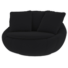 Poltrona Giratória 127cm Golden Veludo Preto - Sallar Home