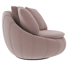 Poltrona Giratória 127cm Golden Veludo Rosê - Sallar Home