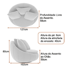 Poltrona Giratória 127cm Golden Veludo Turquesa - Sallar Home