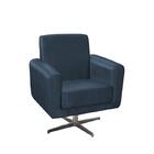 Poltrona Giratória 1 Lugar Bruna - Veludo Azul Marinho