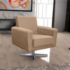 Poltrona Giratória 1 Lugar Bruna - Veludo Marrom Claro