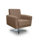 Poltrona Giratória 1 Lugar Bruna - Veludo Marrom Claro