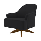 Poltrona Giratória 73cm Epic Veludo Preto - Sallar Home