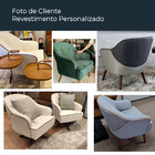 Poltrona Giratória 73cm Epic Veludo Preto - Sallar Home